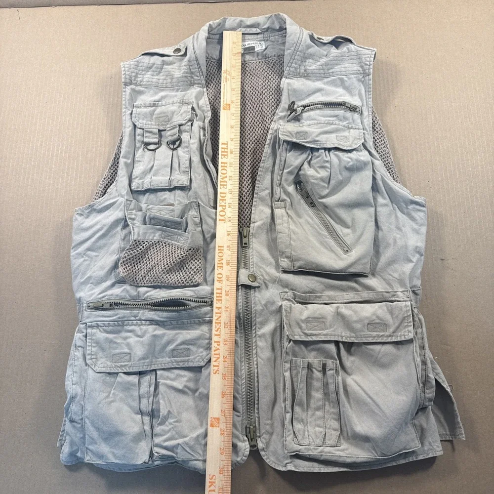 Banana Republic Vintage Utility Safari Hunting Fishing Khaki Vest Size Large‎